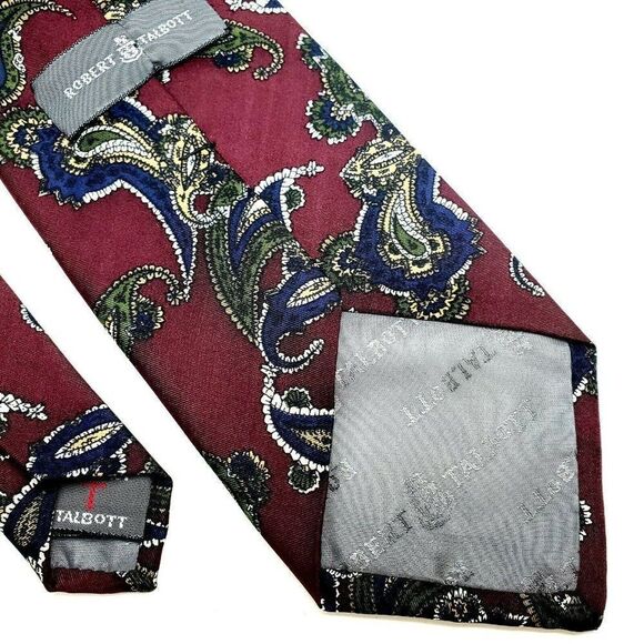Robert Talbott Silk Tie Purple Print Paisley Class - Picture 6 of 7